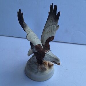 Meico Inc Porcelain Bald Eagle Figurine Handcrafted Nature Decor Landing Pose